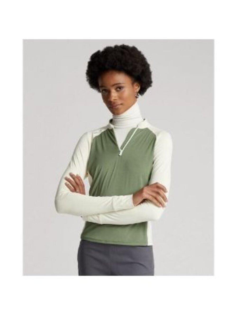 NEW! RLX Golf Ralph Lauren Women's L Color-Blocked Jersey Zip Pullover NWT $148